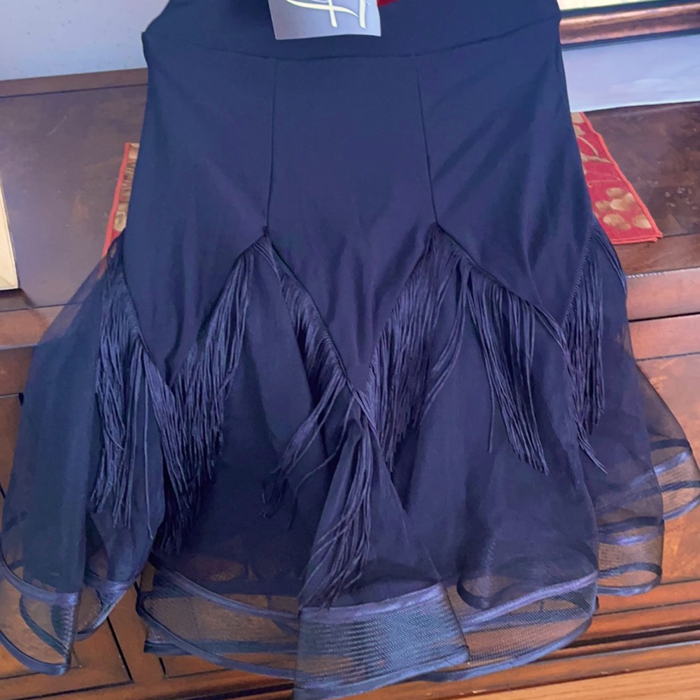 Black Latin training skirt.